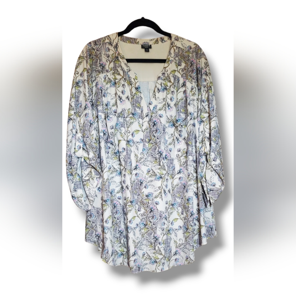 Harper Georgette Pullover 3/4 Sleeve Blouse Sz 5X
